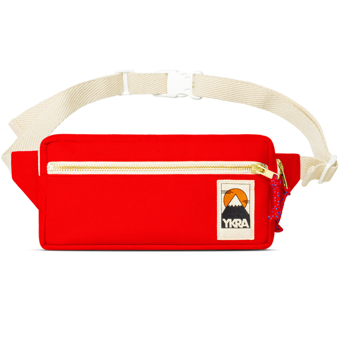 Red and white fanny pack best sale