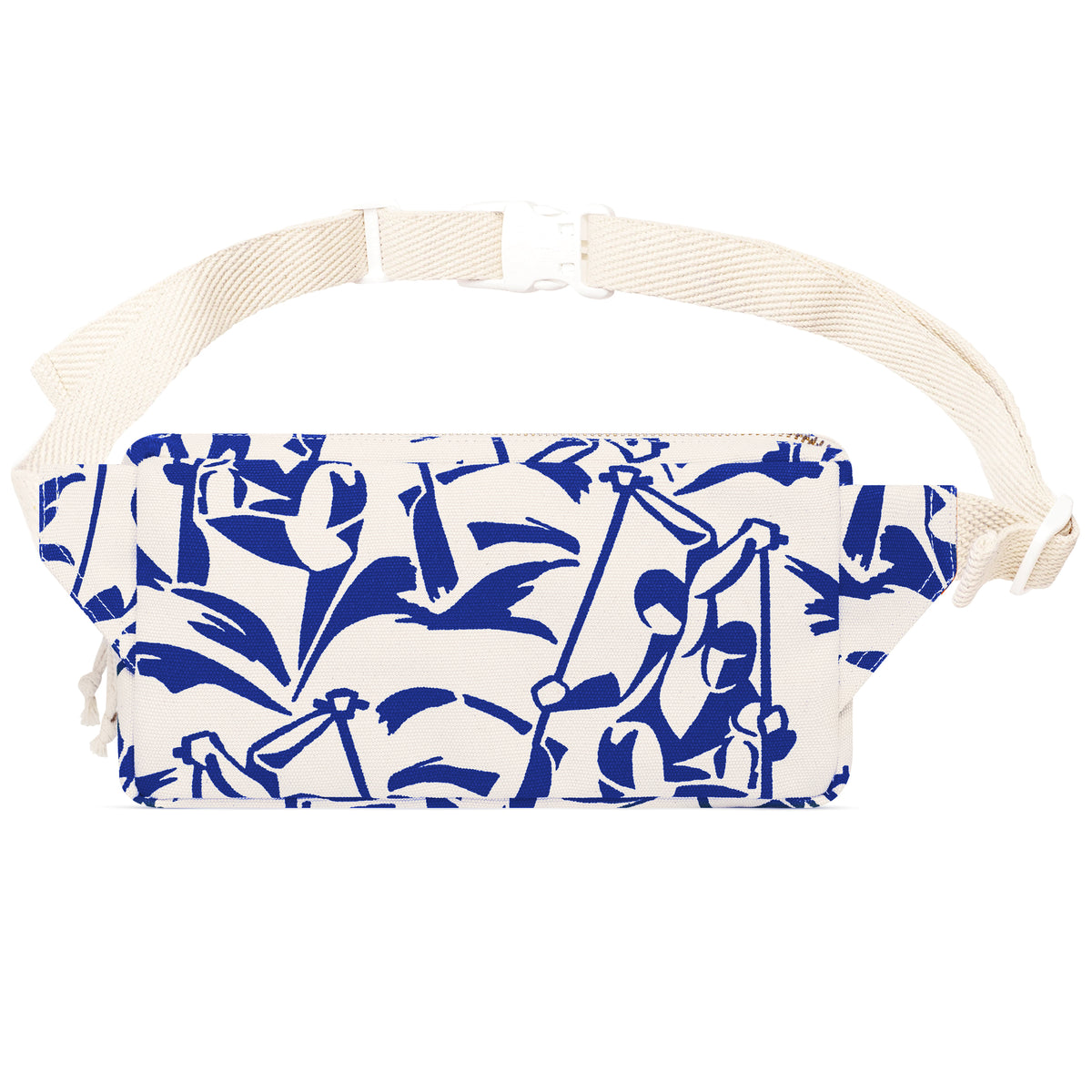 Blue and white sales fanny pack
