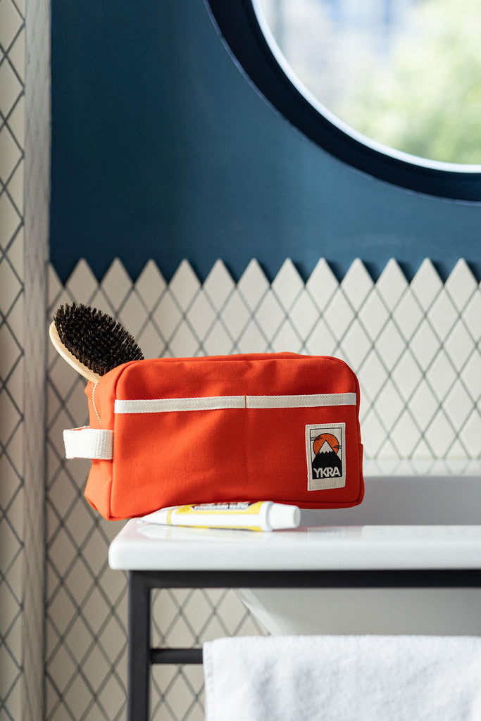 YKRA DOPP PACK - ORANGE Canvas Toiletry Bag - YKRA