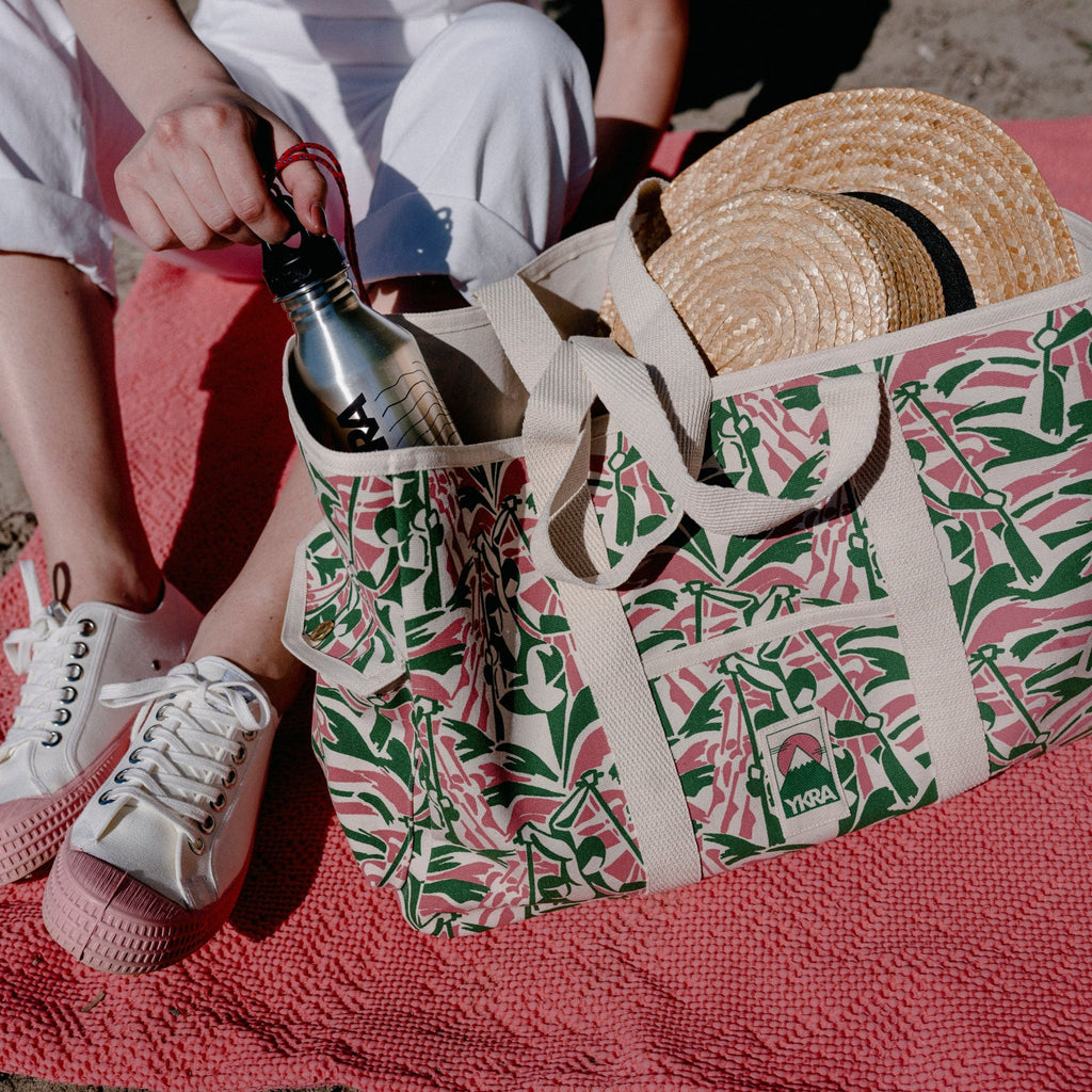 BEACH BAG - KENU GREEN & ROSE - YKRA